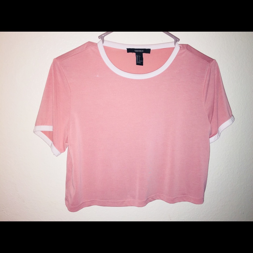 A pink crop top